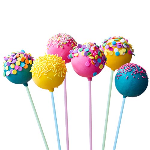 OUNONA 60 Cake Pop Sticks 15 cm,Pastellfarben,Kitchencraft,Kunststoff Stiele für Kuchen - 5