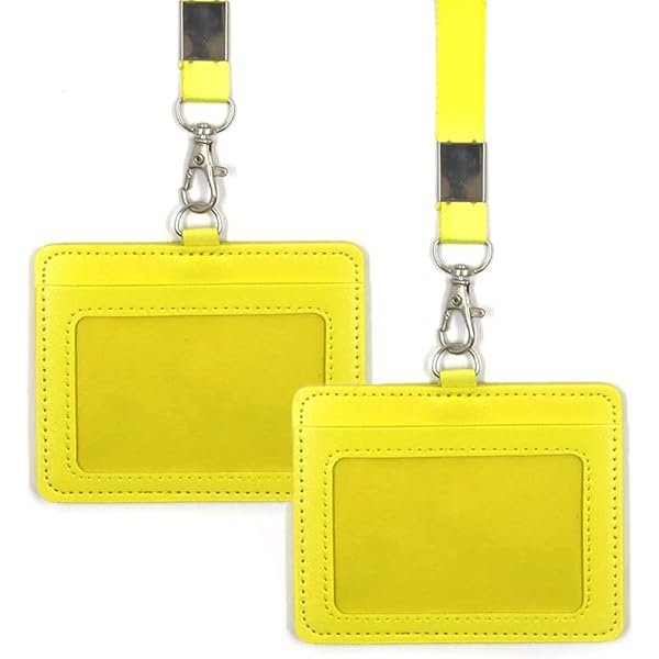 Portabadge Verticale In Pelle - 2 Pezzi Con Cordino, Per Ufficio, Scuola, Patente (Rosso) - Foto 3