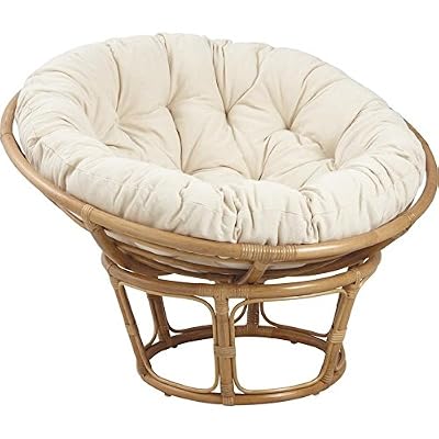 AUBRY GASPARD Fauteuil papasan en rotin avec coussin écru