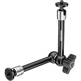 NEEWER 9.8"/25cm Ayarlanabilir S&uuml;rt&uuml;nme Sihirli Kol, Her İki U&ccedil;ta 1/4" Vidalı, SmallRig Kafesi ile Uyumlu, Flaş/LED Işık/Mikr