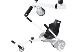 ‎ROBWAY Robway Hoverkart | 𝐃𝐀𝐒 𝐎𝐑𝐈𝐆𝐈𝐍𝐀𝐋 ® - W1 W2 W3 & universal für 6,5" / 8" / 10" Boards - Hoverboard Sitz - Hoverseat - Hovercart Sitz - Gummibereifung - Kinder & Erwachsene (Weiß)