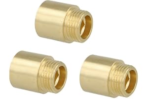 Biella™ 3Pcs Brass Extension Nipple Male to Female 1/2" British Standard Pipe (BSP) for Extension Pipe Fitting (1/2 x 25mm)