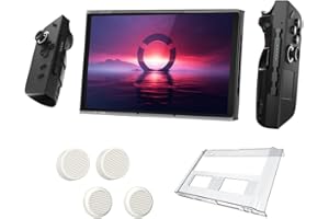 BeisDirect Funda protectora para Lenovo Legion Go Handheld Console Monitor Funda protectora + funda de silicona Rocker, funda rígida con fundas para el pulgar para Legion Go Accesorios (Transparente)