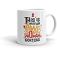 Oye Happy - Awesome Woman Mug - Coffee Mug for Women/Sisters/Mothers/Wife/Girlfriend to Gift on Women's Day/Birthday (Ceramic) (Microwavable) (330 ml)