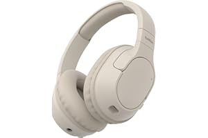 Belkin SoundForm Surround Casque Bluetooth sans Fil (ENC, Circum-aural avec 60h d'autonomie, Oreillettes Douces au Toucher, pour iPhone, Galaxy, iPad, Voyage, Maison ou Bureau, Beige)