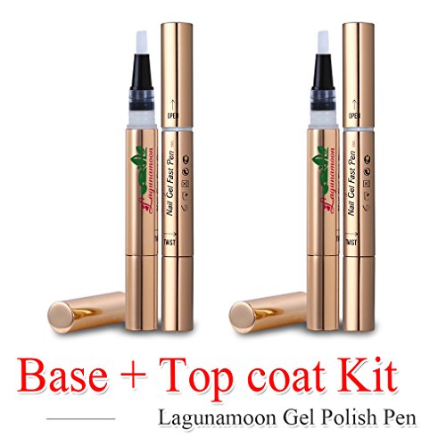 Gel Nail Polish Pen,Top Coat,Soak Off UV LED gel,Lagunamoon TO-GO gel polish