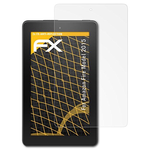 Amazn F¡re (Model 2015) Displayschutzfolie - 2 x atFoliX FX-Antireflex blendfreie Schutzfolie