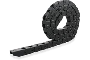 ELICNA 1000mm Largo Nylon Cadena de Arrastre,Cadena de Arrastre(10 x 10mm, R28) Cable de Cadena de Arrastre de Portador para la Impresora 3D CNC Máquinas Herramientas (Negro)