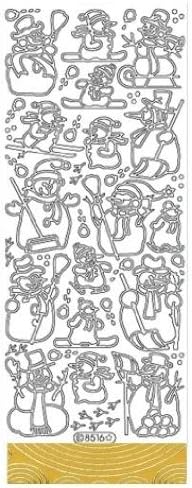 Starform Christmas Peel Off Stickers - 2pcs - Snowman Gold #8516