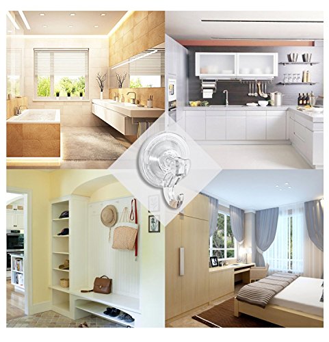 GlobaLink® große Wandhaken Befestigen ohne Bohren [6 pack] Supertragfähigkeite Wasserdichte Haken Handtuchhaken Handtuchhalter - 6