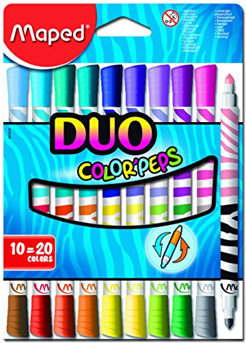 Book's Cover ofMaped Etui de 10 Feutres double pointe COLORPEPS DUO Assortis