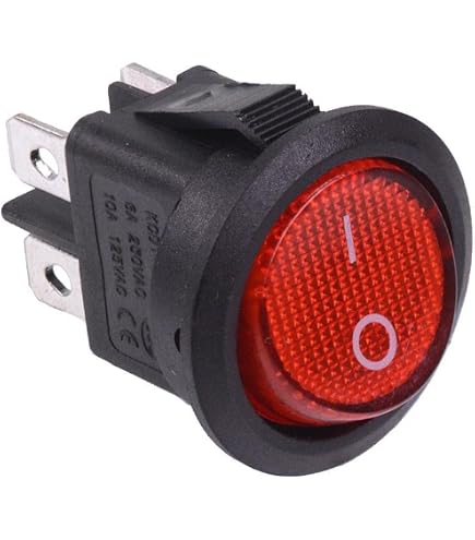 Interrupteur à Bascule DPST 16A 250V AC Rond - Avec Capot étanche - Neuf Pour Bricolage électrique