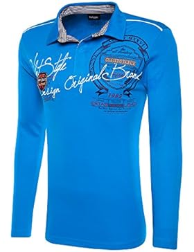 Behype Herren Langarm Polo-Shirt DECIDING Longsleeve T-Shirt 20-0682