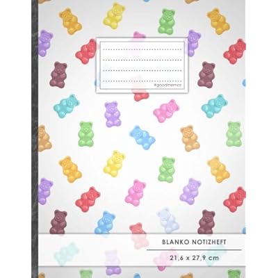 Blanko Notizbuch • A4-Format, 100+ Seiten, Soft Cover, Register, „Gummibären“ • Original #GoodMemos Blank Notebook • Perfekt als Zeichenbuch, Skizzenbuch, Sketchbook, Leeres Malbuch