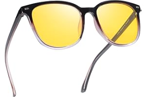 Myiaur Lunettes de vision nocturne pour femme - Lunettes polarisées anti-reflet pour conduite de nuit plus sûre - Verres jaunes carrés pour réduire l'éblouissement des phares