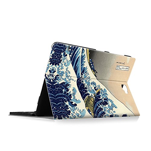 Fintie Blade X1 Samsung Galaxy Tab A 10.1 Bluetooth Tastatur Hülle Keyboard Case – Ultradünn leicht SmartShell Ständer Schutzhülle mit magnetisch abnehmbar drahtloser Deutsche Bluetooth Tastatur für Samsung Galaxy Tab A 10,1 Zoll T580N / T585N Tablet (2016 Version), Die Wellen - 9
