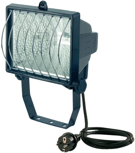 Brennenstuhl Halogenstrahler / Flutlicht Halogen ideal als Baustrahler zur Montage auf Stativ (IP54 geprüft, 5m Kabellänge, 400 Watt) Farbe: schwarz