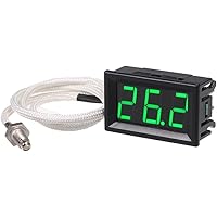 KKmoon Industrielles digitales Thermometer 12V Temperaturmessgerät K-Typ M6 Thermoelement Prüfgerät -30~800…