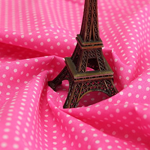 KING DO WAY 7 Stueck Baumwollstoff Rosa Stoffpakete Patchwork Stoffe Baumwolle Stoffreste Paket Rosa 50x50cm - 6