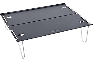 iBasingo Mini mesa de camping plegable para exteriores, ultraligera, bandeja para laptop, mesa de comedor, mesa de picnic, mesa de té, mesa de mochilero, BVT01 (negro)