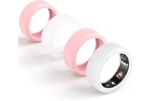 SNYEEST 4PC Silicone Ring Cover Compatible with Oura Ring 4/Ring Gen 3/ULTRAHUMAN Ring AIR Protector, Anti-Scratch Elastic Case Finger Wrapper for Woking Out Women Men (Clear*2+Pink*2, S for 4/5/6/7/8/9/10)