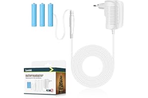 Lenink Batterieadapter Batterieersatz für 3 Stück AAA Batterien Netzteil Adapter mit 1,8m Kabel, wie z.B. für Funkklingel, Dekoration usw. (EU Stecker, weiß)