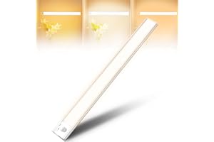 AiQInu Luce Armadio 146 LED con Sensore Movimento, USB Ricaricabile Led Sottopensile,40cm Dimmerabile Lampada Armadio con Striscia Magnetica Adesiva per Cucina, Scale, Corridoi