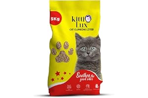 KITTILUX Cat Clumping Litter 5KG Unscented – 100% Natural Bentonite Cat Litter, Fast & Strong Clumping, Superior Odor Control, Low Dust Formula, Highly Absorbent, Easy Scoop Cat Litter for All Cats