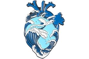 AOTEMAN Emaille Pins für Rucksäcke Herz Pin Lustige Emaille Revers Brosche Pin Abzeichen für Männer Frauen Jungen Mädchen Herzorgan Niedliche ästhetische Pin für Huttasche, blau, Einheitsgröße