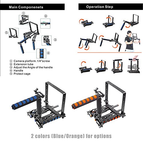 Andoer Pliable Aluminium alliage monter le Support Rig stabilisateur 1 4  vis      paulement avec Kit de support cam  ra tournage   quipement pour Canon Nikon Lumix Sony Pentax Olympus DSLR cam  ra