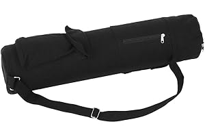 OUKENS Torba na matę do jogi, wielofunkcyjna torba do przechowywania mat do jogi z czarnego płótna Plecak z regulowanym paskiem, do przenoszenia sprzętu treningowego