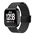 Produktbild TopTen Fan-Motive Fitbit Versa Armbanduhr Band, verstellbar Edelstahl Milanaise Sport Handgelenk Armband Strap, Ersatz Zubehör Jewelry Armband für Fitbit Versa Gesundheit und Fitness Smartwatch M Schwarz
