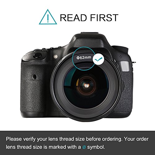 K   F Concept   Objectif Kit 62  mm filtre ND Filtre 62  mm filtre ND2  ND4  ND8  62  mm filtre UV 62  mm filtre de protection 62  mm filtre CPL 62  mm FLD Filtre pour appareil photo reflex num  rique Canon Nikon Sony avec pare-soleil d objectif 62  mm Chiffon de nettoyage sac de filtration Couvercle