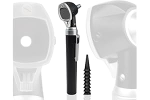 Scian Otoscope - Orecchio Scope con Luce, Otoscopio a Fibra Ottica, Tasca Leggera Diagnostica Orecchio Checker Kit per Infermiera, Bambini, Adulti (Nero)