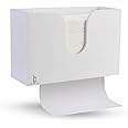 Cozee Bay Bamboo Paper Towel Dispenser, Paper Towel Holder for Kitchen Bathroom Toilet of Home and Commercial, Wall Mount or Countertop for Multifold, C Fold, Z fold, Trifold Hand Towels (White)
