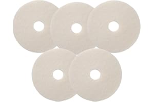 AVERN CLEANING SUPPLIES Floor Cleaning Pads Dics - 16" White - Pack of 5 - Scrubbing Buffing Polishing Maintenance Pads Perfect for Scrubber Dryer & Polishing Machines