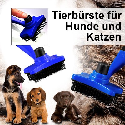 Preisvergleich Produktbild Tierbürste - Tierhaarbürste - Hund und Katze blau