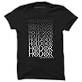 Quote Marshals GOT (Game of Thrones) Hodor Black Cotton T-Shirt for Men's