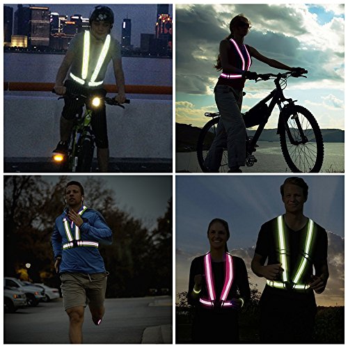 jtdeal Sicherheitsweste Hohe Sichtbarkeit Gurt reflektierend ELASTISCH verstellbar leicht für Laufen, Traben, Biking Radfahren, Laufen, Sport in Außen etc - 6