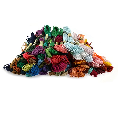 Tinksky Stickgarn Sticktwist 8m 6-Fädig mehrfarbigen Farblich Bunt Basteln, 100 Docken - 7