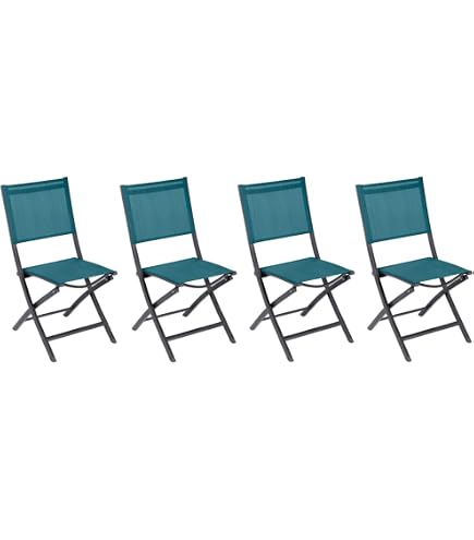 Maison Exclusive - Sedie da Giardino Pieghevoli 4 pz in Alluminio e Textilene Nere | Leroy Merlin