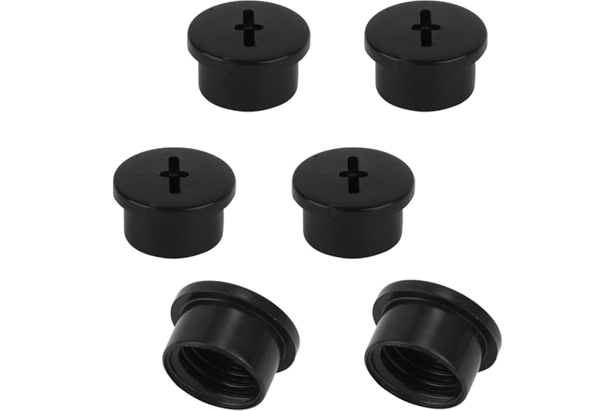 6pcs Bladder Valve Screws for Riddell Speedflex & Speed Lcon, Plastic Football Helmet Bladder Valve Screws Practical Valve Caps for Rugby Helmets for Adult And Youth(Black)