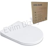 Aqua Bagno, Diamond Klozet Kapağı, Beyaz, Yavaş Kapanan, PP