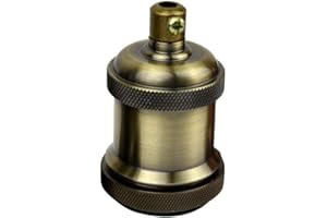 LEDSone E27 Vintage Solid Bulb Socket Ceramics Lamp Holder Edison Screw Light Bulb Socket Adapter Ideal for Vintage Edison Filament Bulbs Antique metal