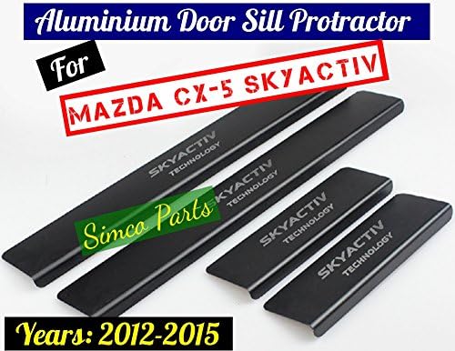 Kool Parts: Door Sill Scuff Aluminium Plate Guards for Maz C X -5 S K Y A C T I V 2012-2015