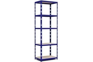 JT2D 5 Etagère de rangement modulable et polyvalente pour atelier, garage, cave. Charge Lourde max 500kg -180x60x40cm - Bleu