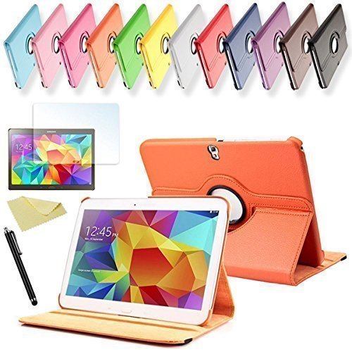 SVS 3in1 SET Tab S 10.5 360° Schutzhülle + Folie + Pen Samsung Galaxy Tab S SM-T800 / T801 / T805 Tasche Etui (Orange)