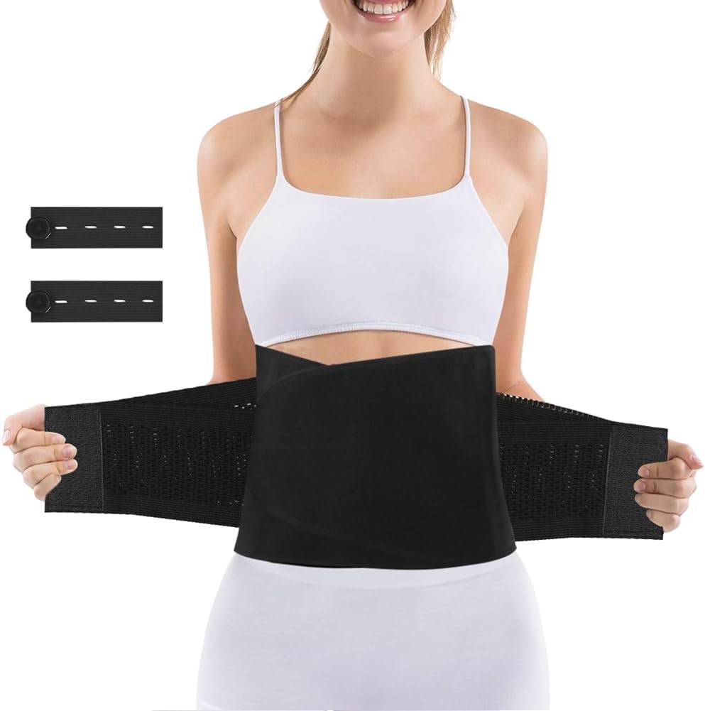 ACWOO Postpartum Belly Wrap, C Section Recovery Belt, Postpartum Support Belly Belt, Abdominal Binder After Pregnancy Postpartum Belly Band, Tummy Girdle Corset Body Shaper, Waist Trainer Belts