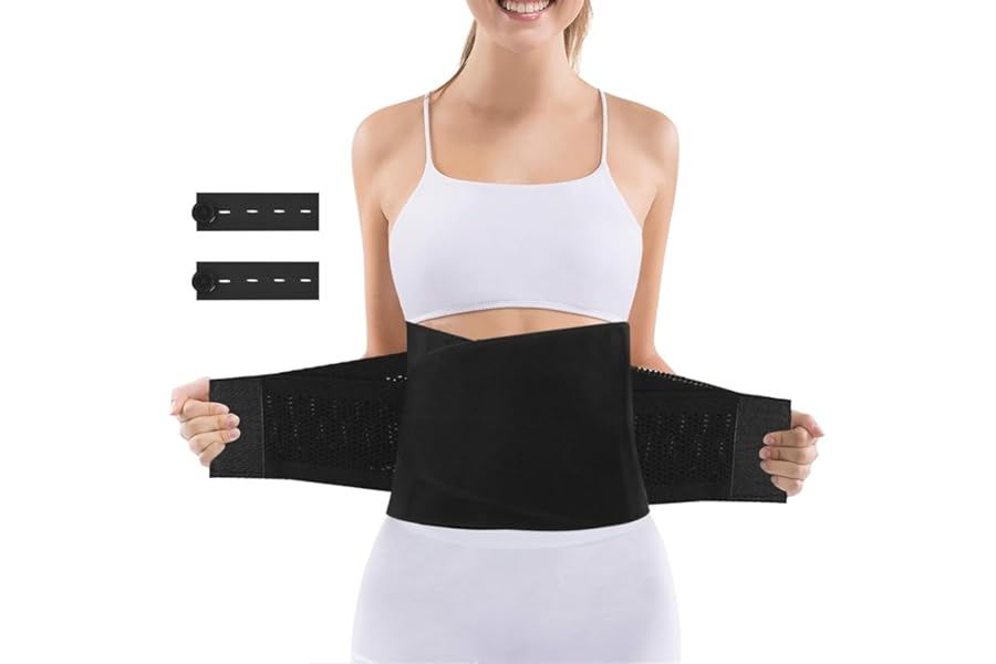 ACWOO Postpartum Belly Wrap, C Section Recovery Belt, Postpartum Support Belly Belt, Abdominal Binder After Pregnancy Postpartum Belly Band, Tummy Girdle Corset Body Shaper, Waist Trainer Belts