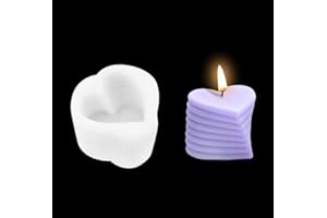 Rolin Roly 1 moule en forme de cœur d'amour Moule en Silicone 3D Love Heart Moule en Silicone Moulle en Forme Coeur Silicone Moule à Savon pour DIY Savons Bougies Etc (1PCS)